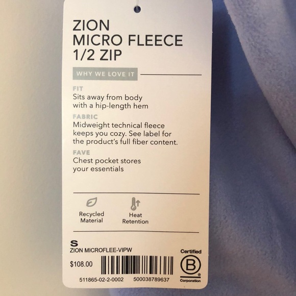 NWT Athleta Zion Microfleece 1/2 Zip Jacket, S - Picture 7 of 7